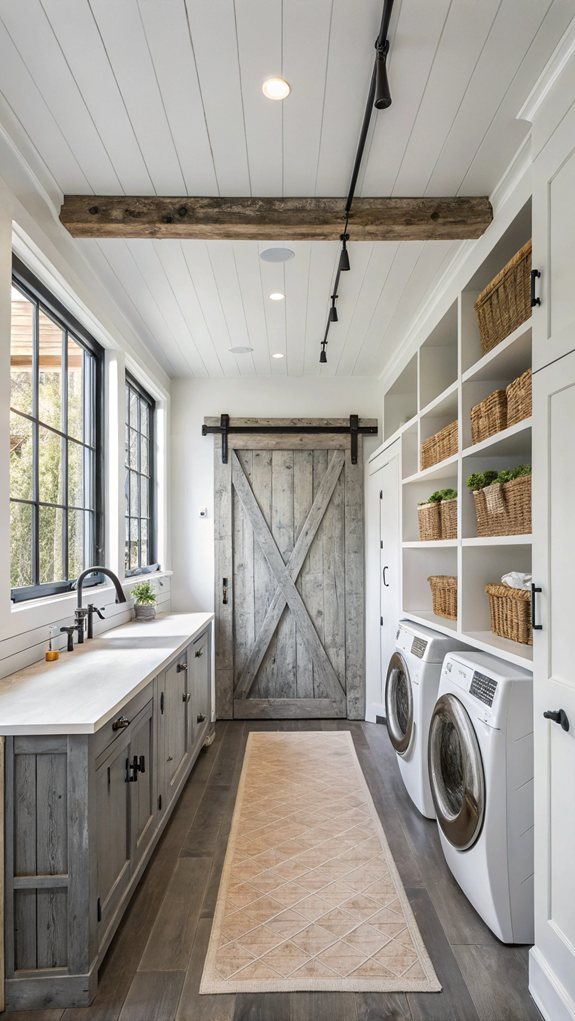 barn door laundry space