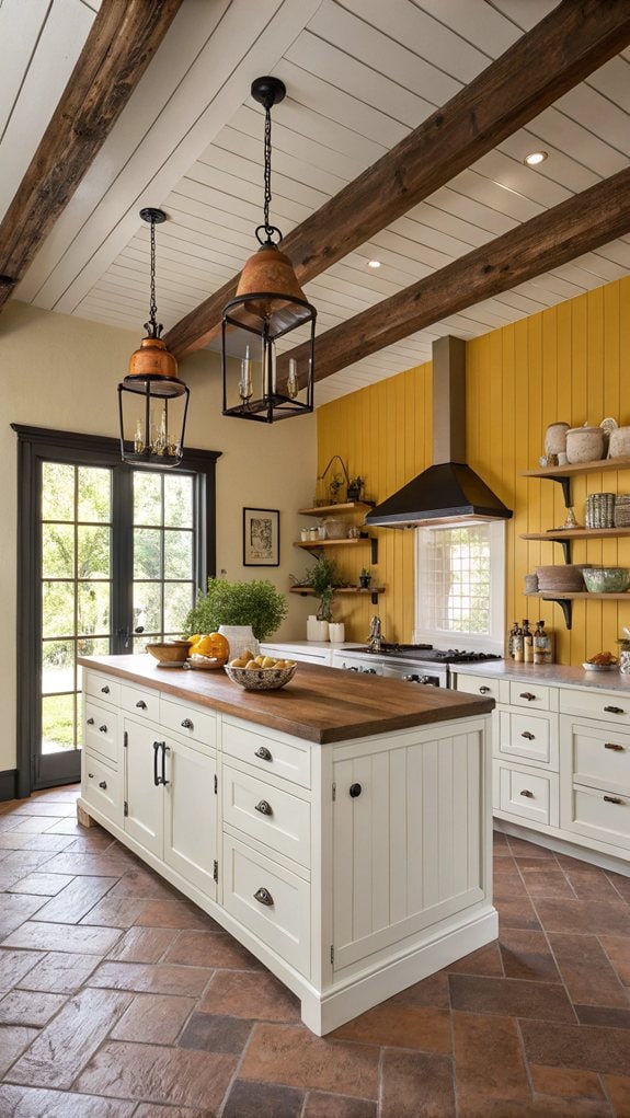 charming rustic yellow walls