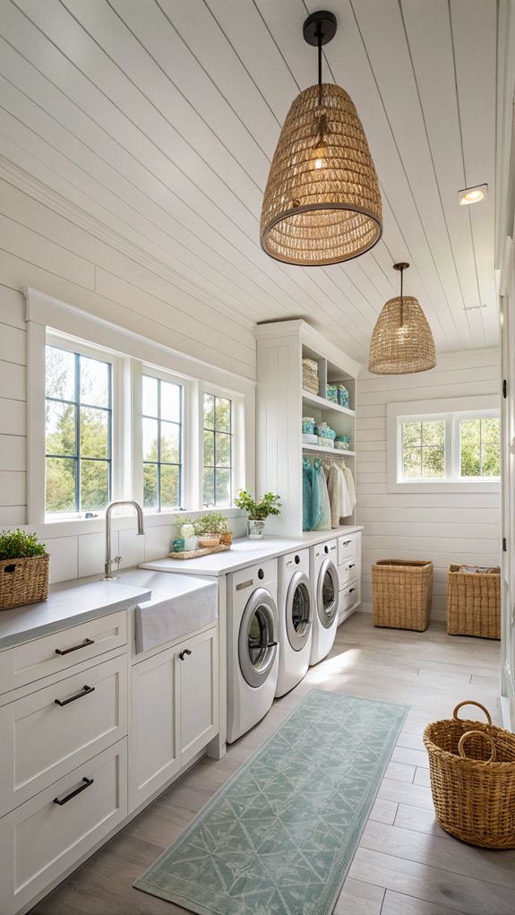 coastal themed laundry room design