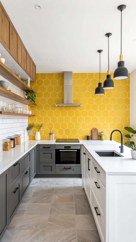 contemporary yellow tile design