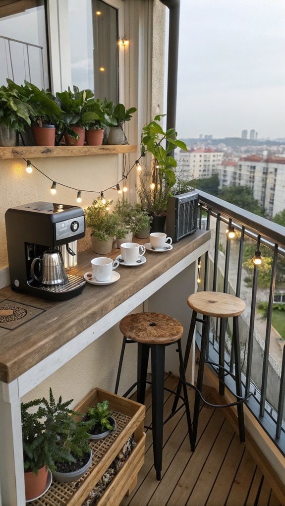 cozy coffee shop setup