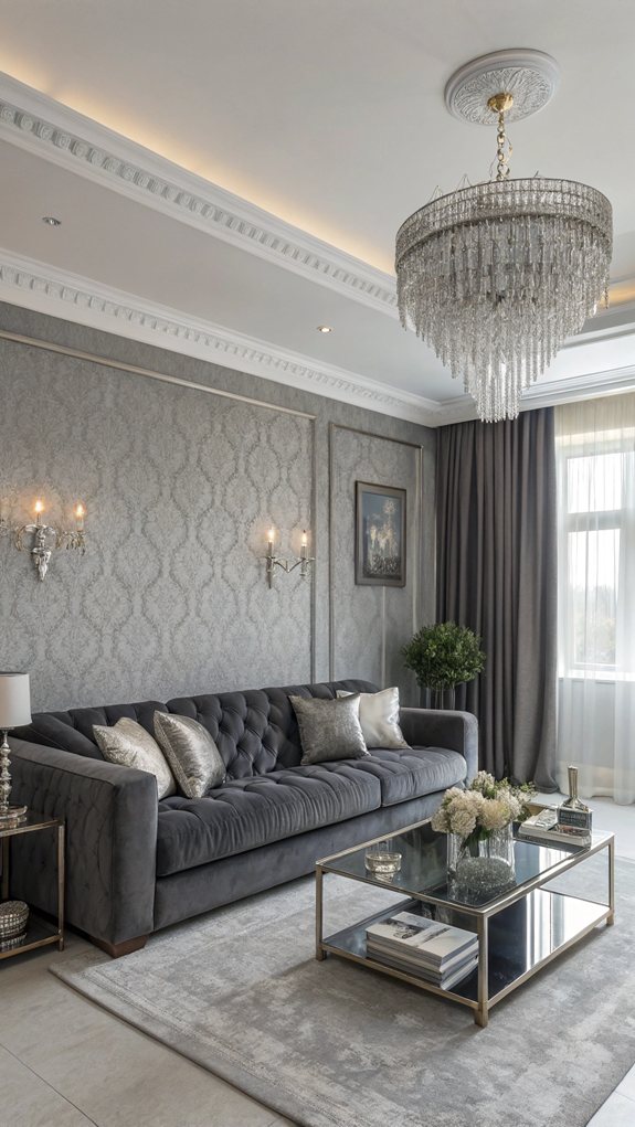 elegant grey velvet design