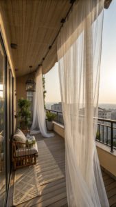 15 Stylish Apartment Balcony Curtain Ideas