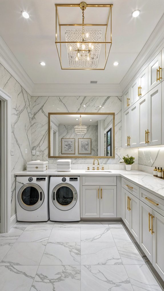 elegant marble laundry space