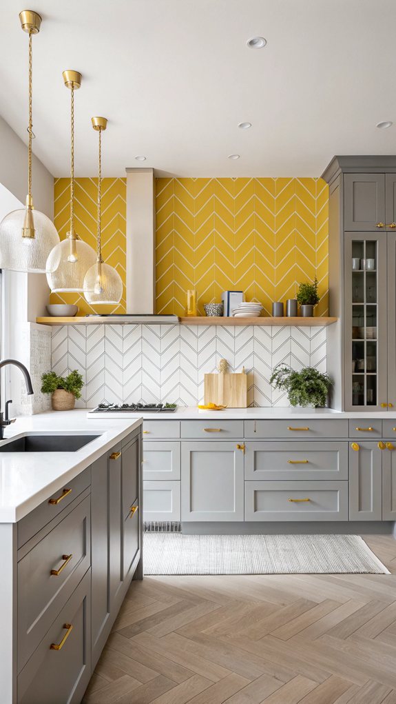 golden yellow chevron design