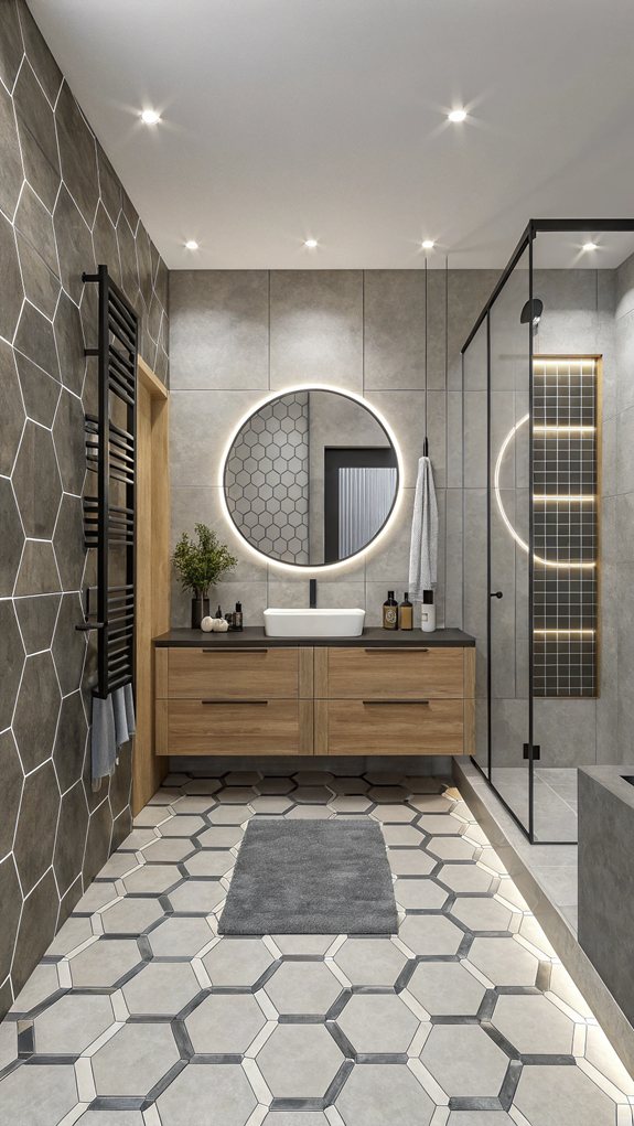 grayscale geometric tile design