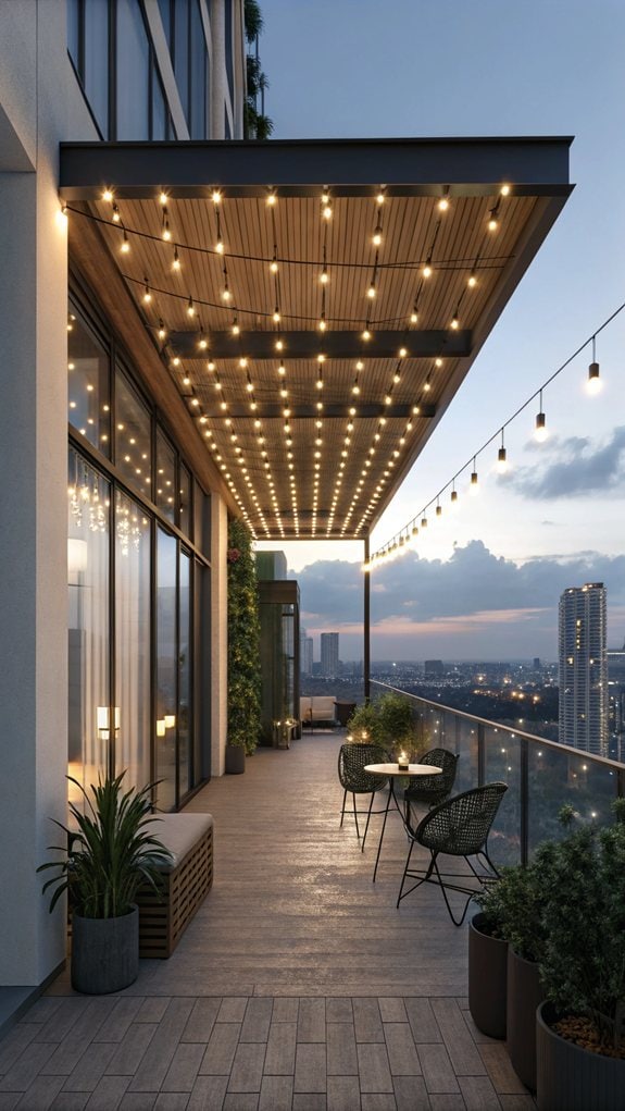 illuminated fabric overhead shelter