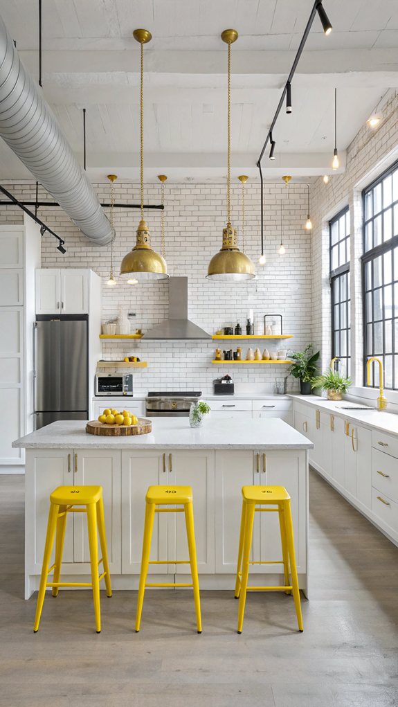 industrial chic with yellow