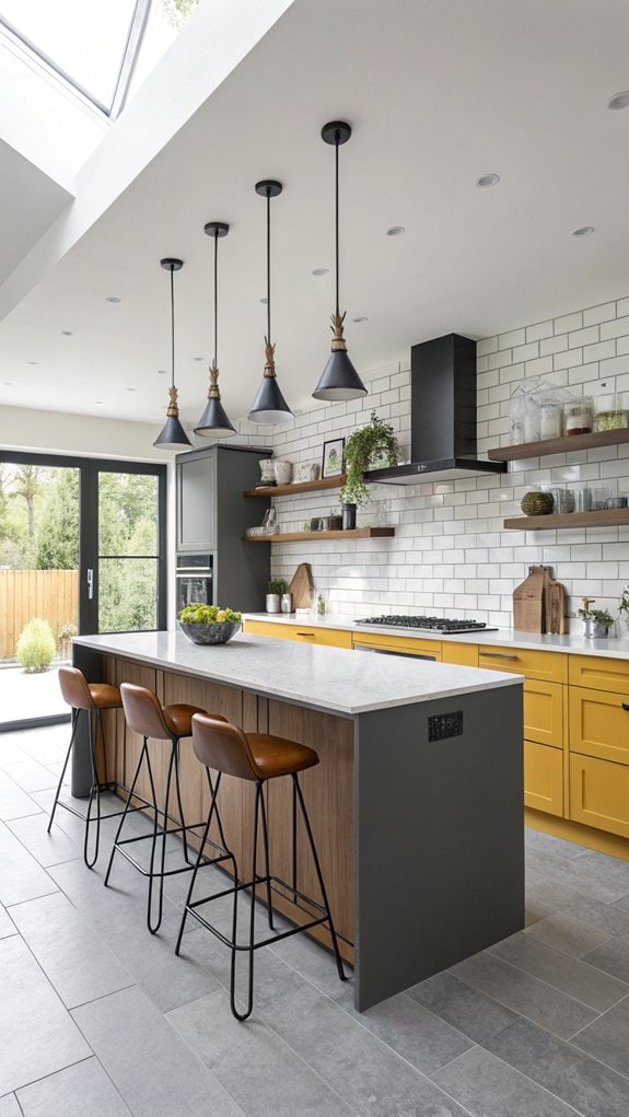 modern mustard kitchen design