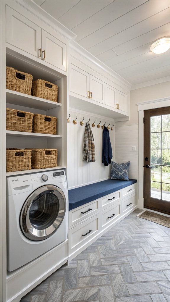 mudroom storage and entryway