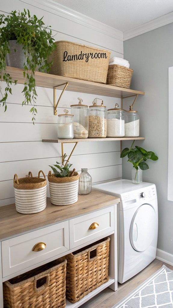 neatly arranged open shelves