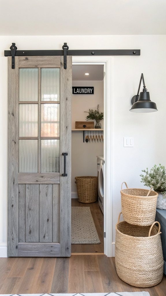 rustic sliding door entrance