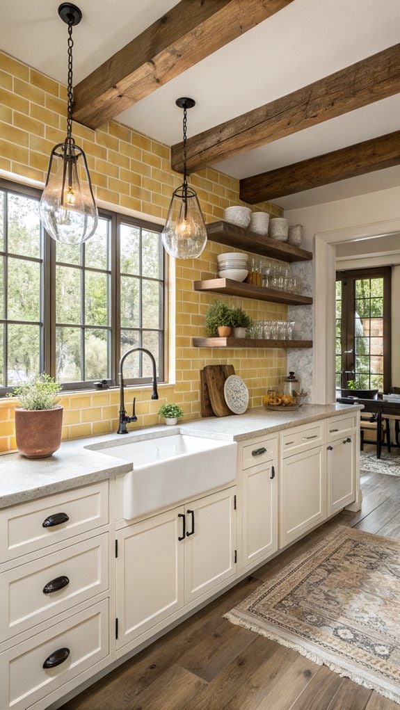 rustic yellow brick pattern