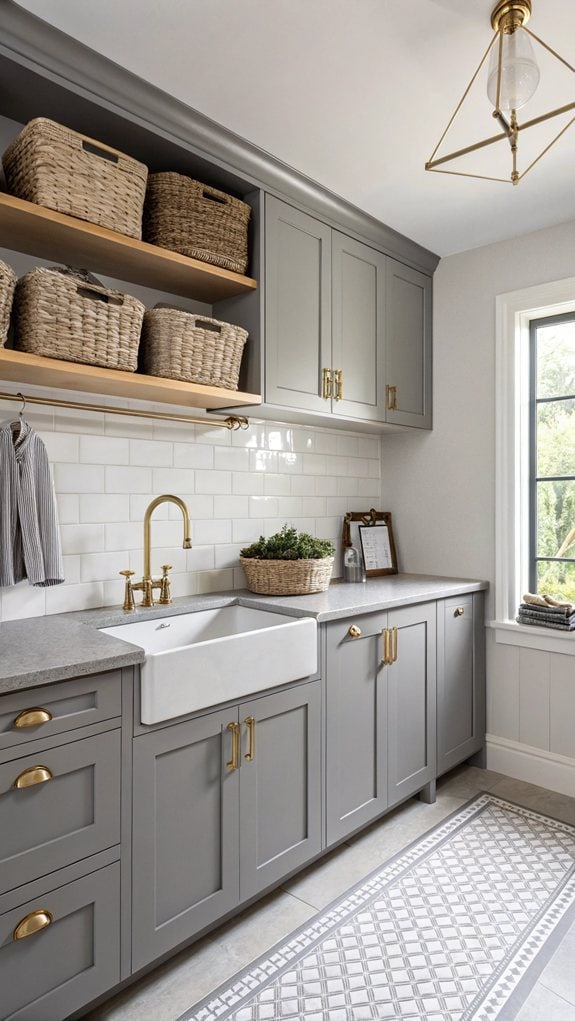 stylish grey brass accents