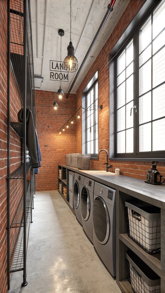 stylish industrial laundry area