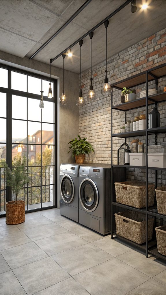 stylish industrial laundry space