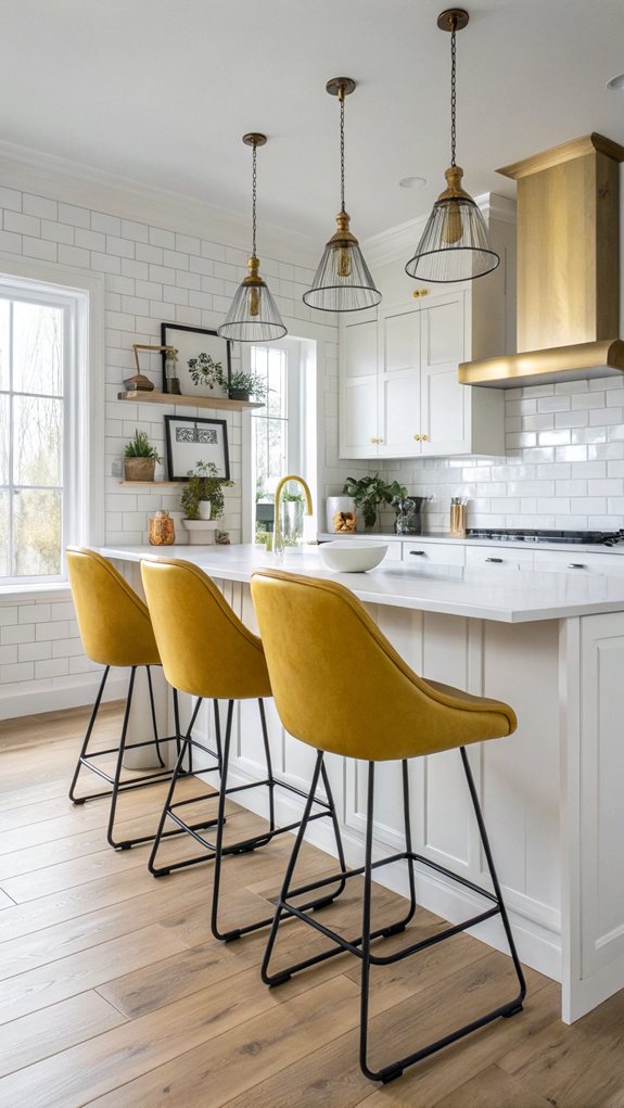 stylish yellow bar stools