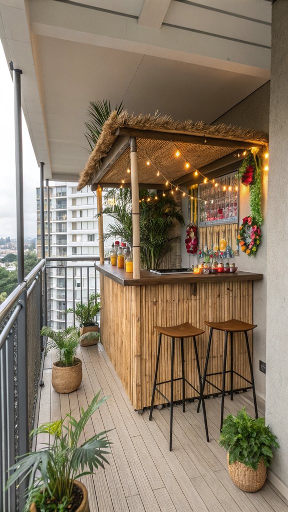 tropical bamboo themed drinking spot