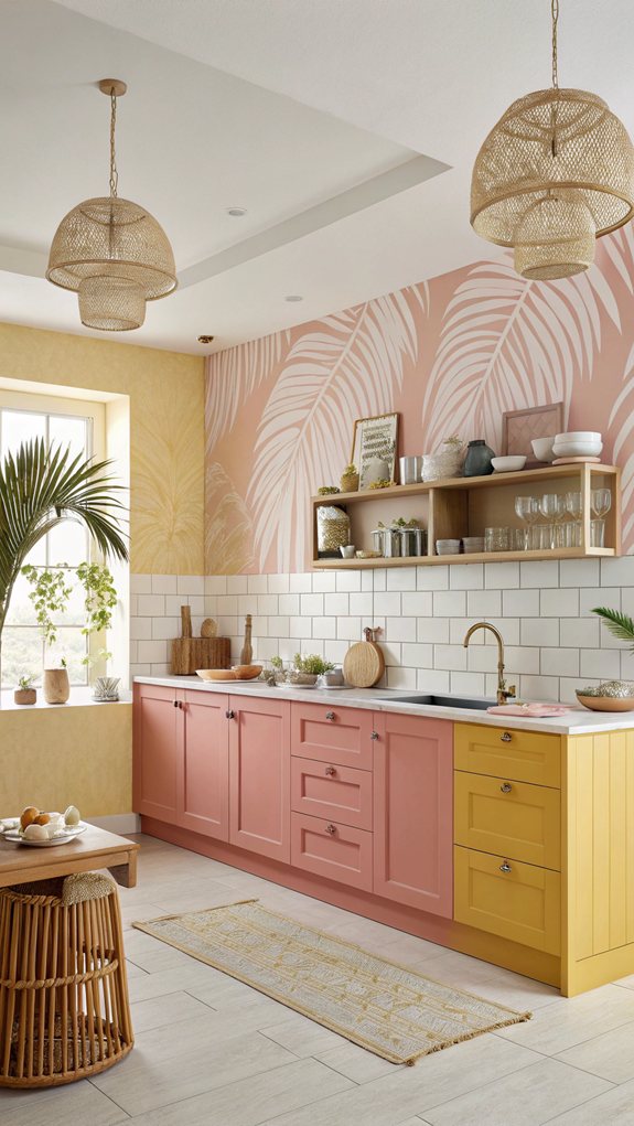 tropical sunset kitchen decor