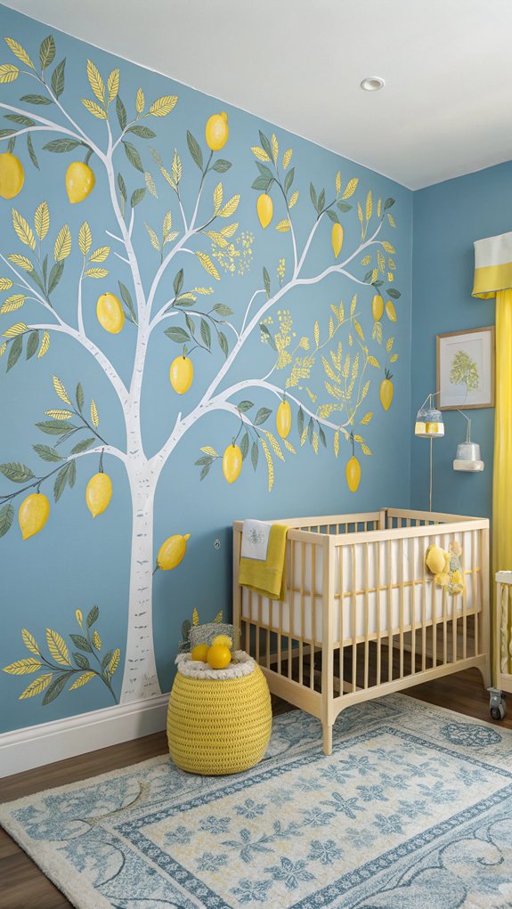 vibrant lemon tree artwork