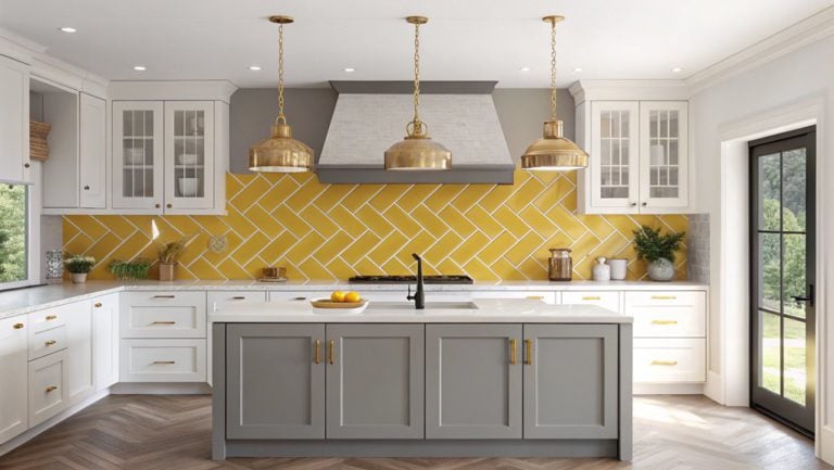 vibrant yellow kitchen designs