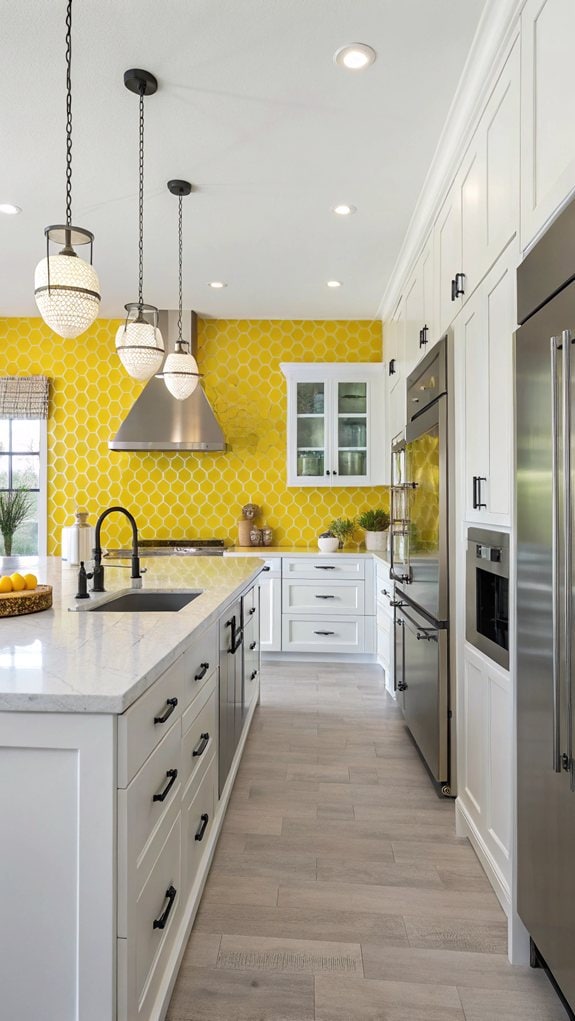 vibrant yellow tile showcase