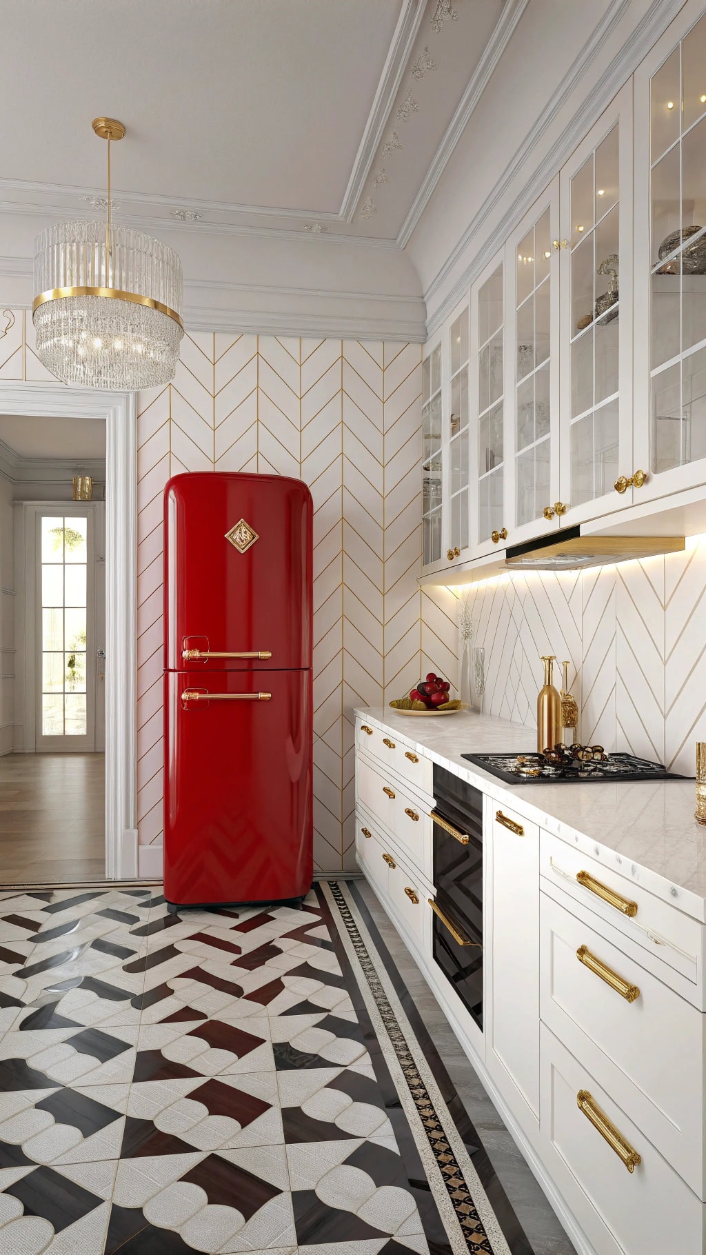 art deco with red