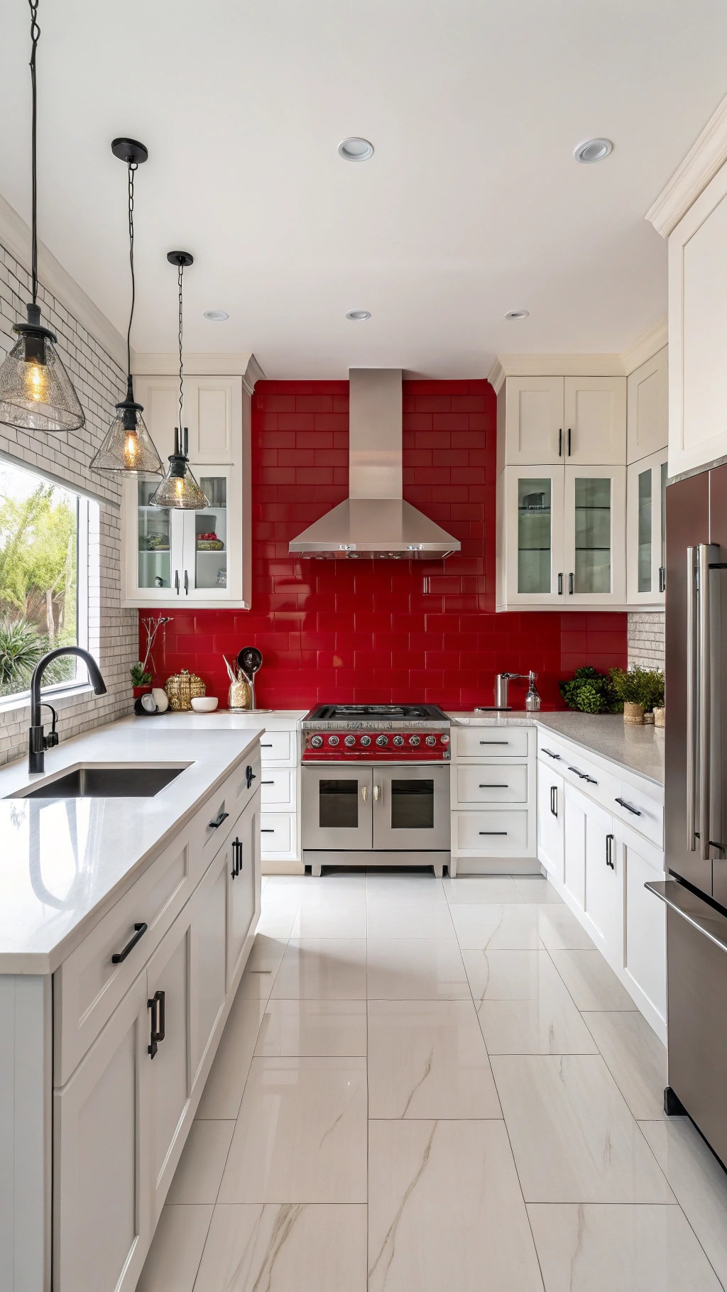 bold red kitchen accent