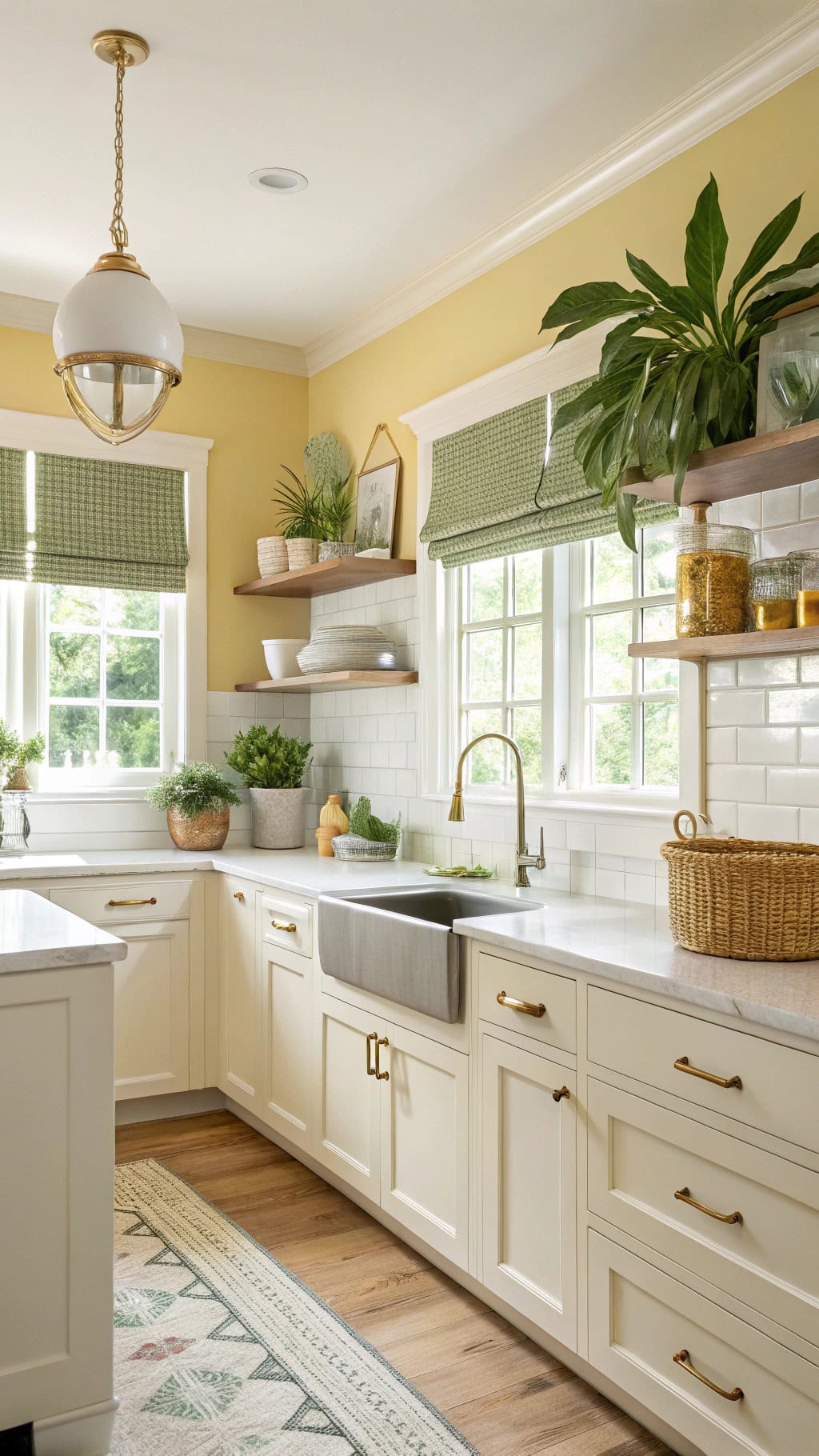 botanical accents in kitchen