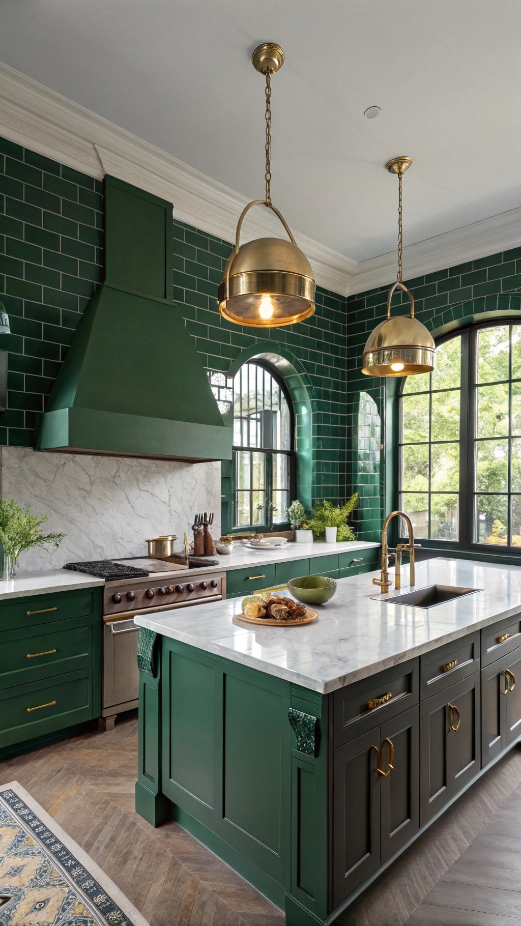 brass fixtures enhance greenery