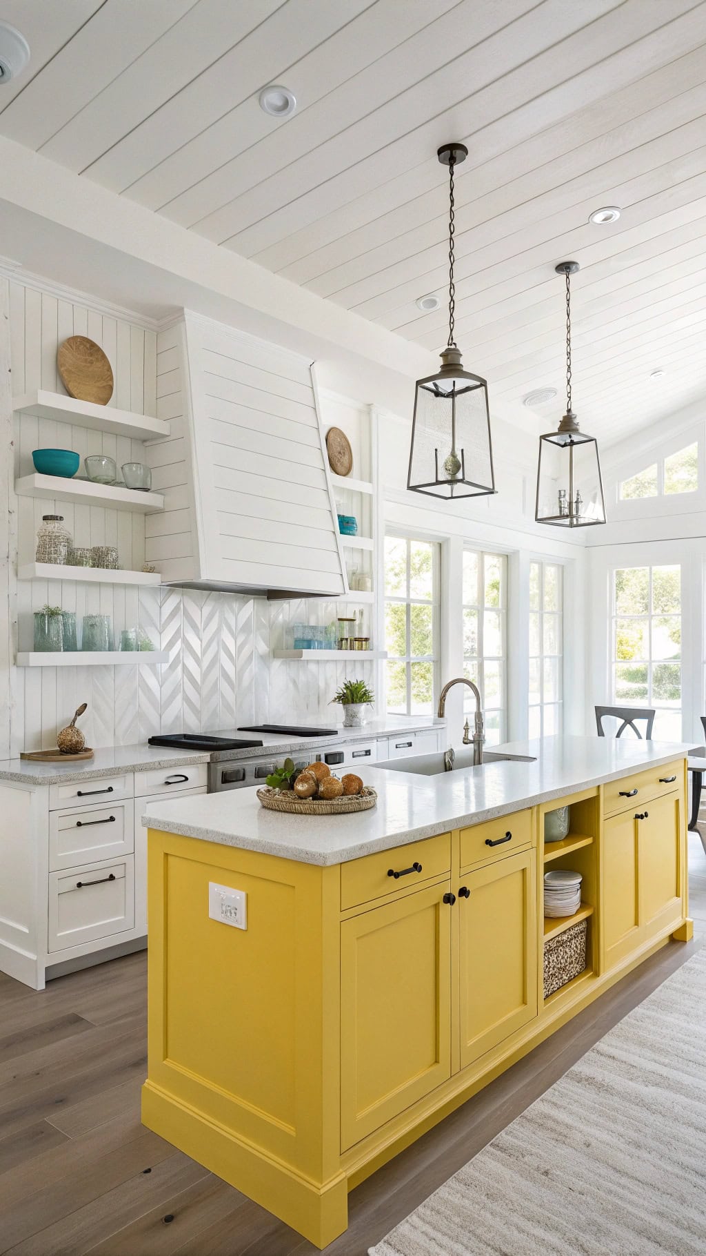 bright coastal kitchen storage