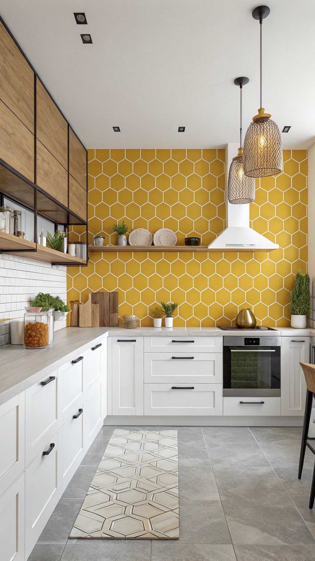 bright honeycomb mosaic design