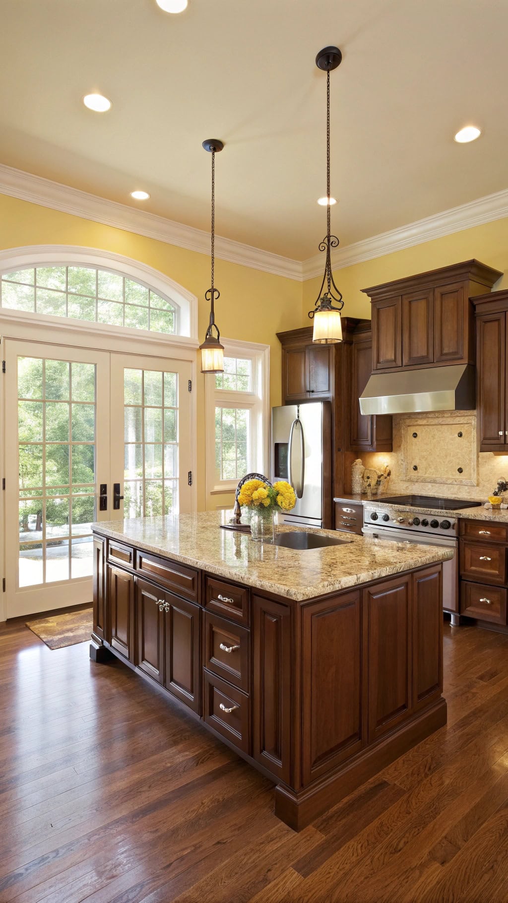 bright kitchen with contrast