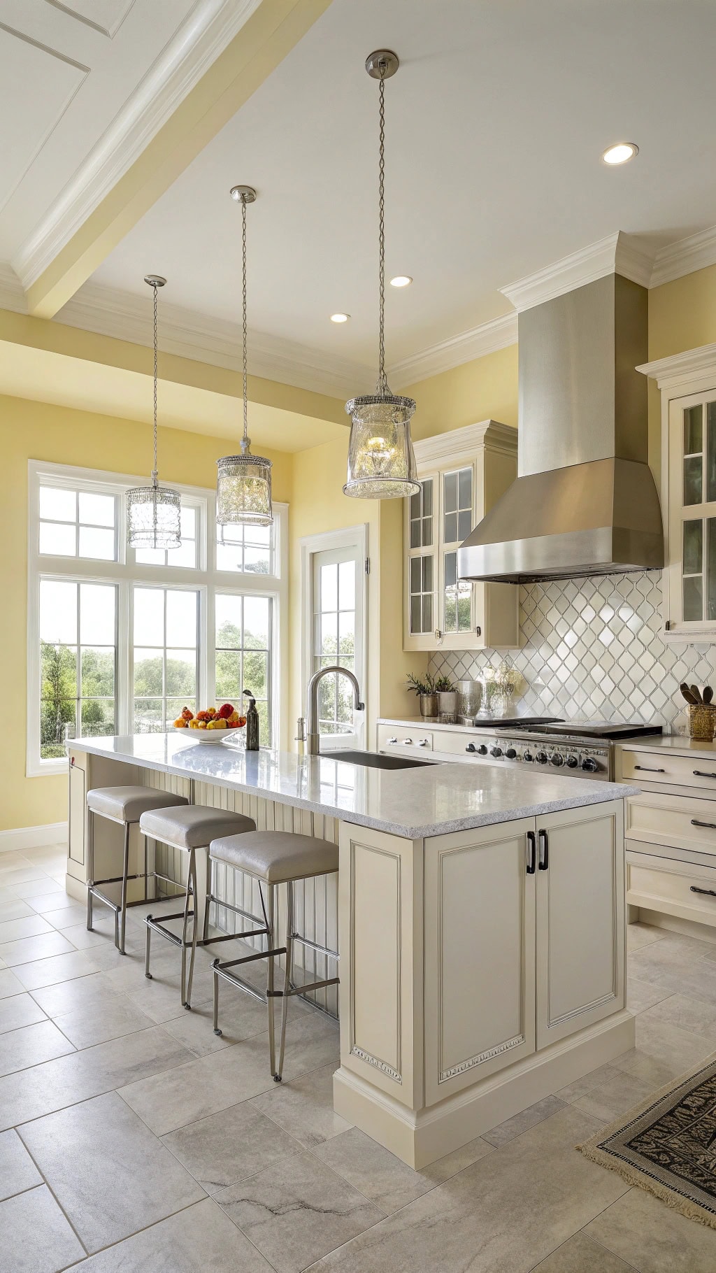 bright metallic kitchen design