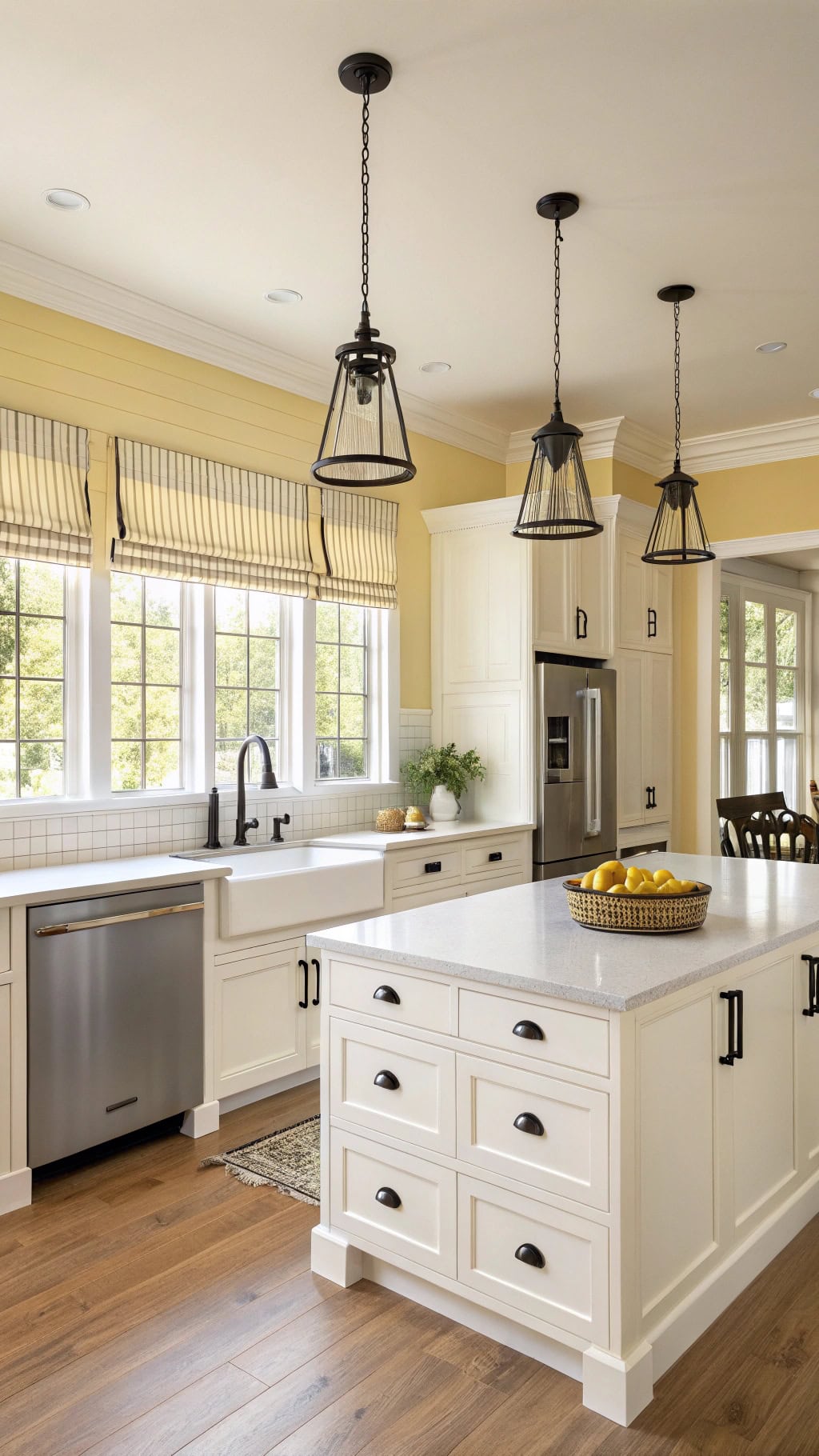 bright pale yellow kitchen