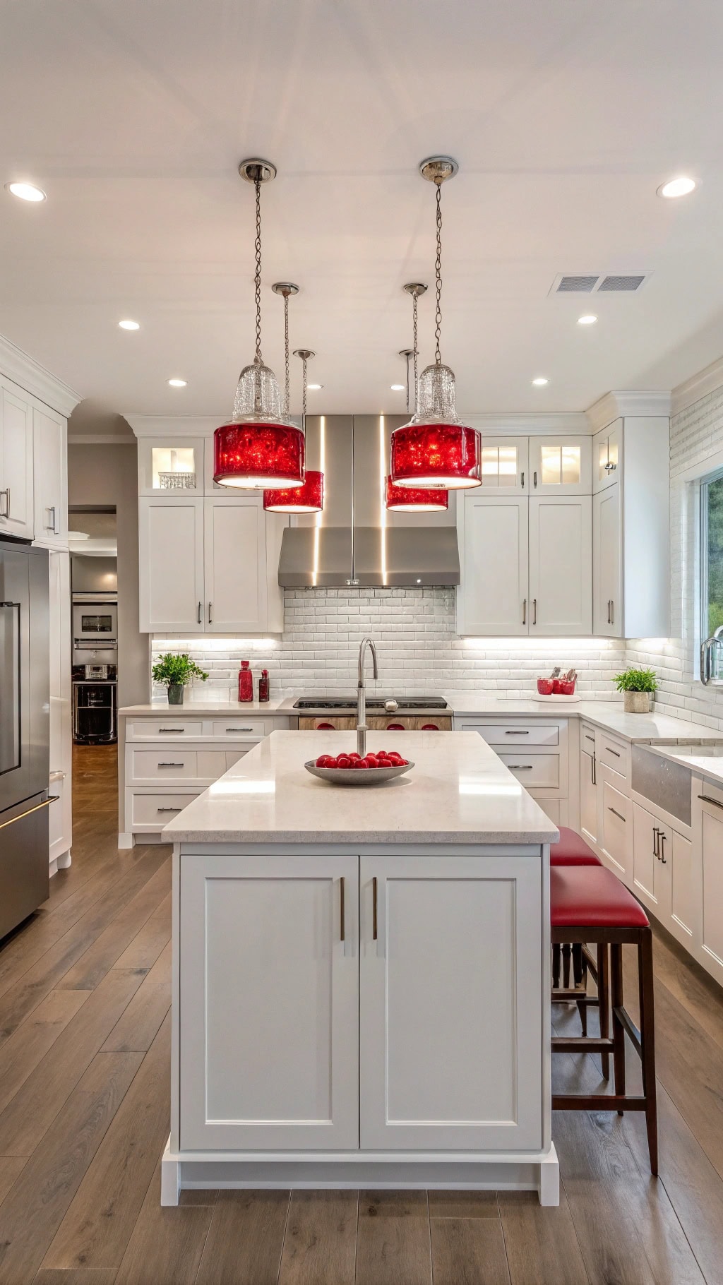 bright red kitchen glow