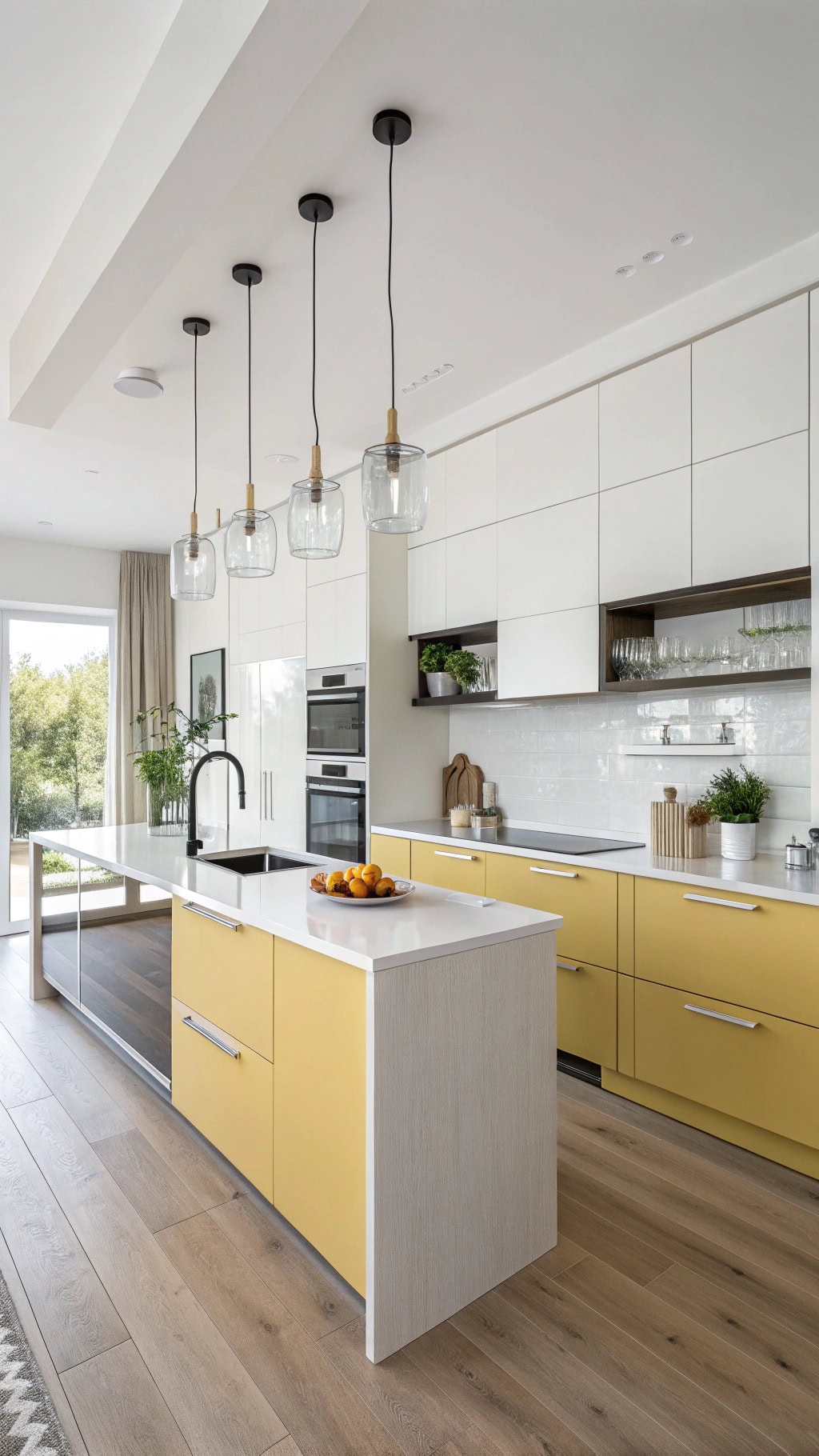 bright simple yellow kitchen