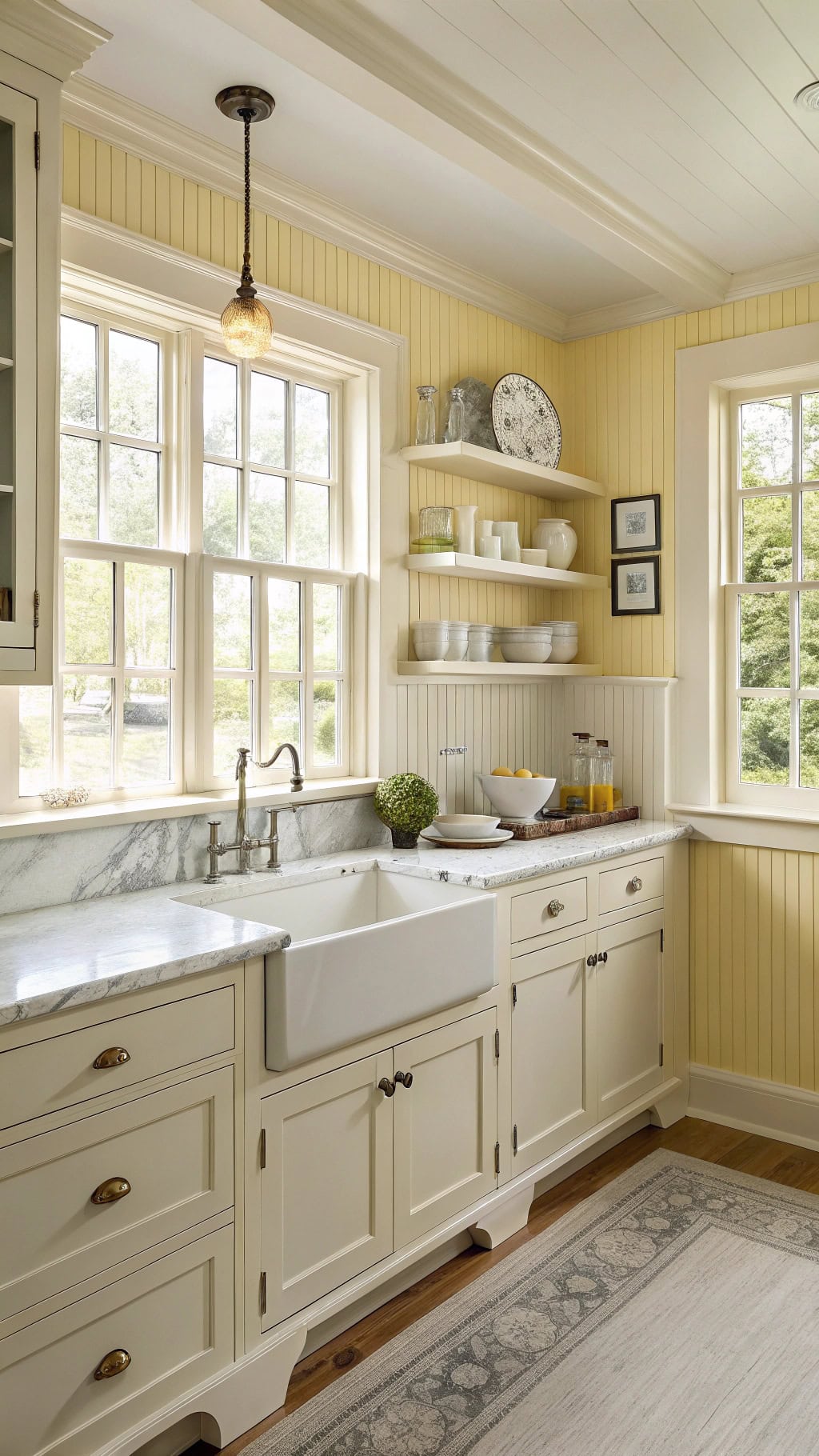 bright traditional yellow kitchen