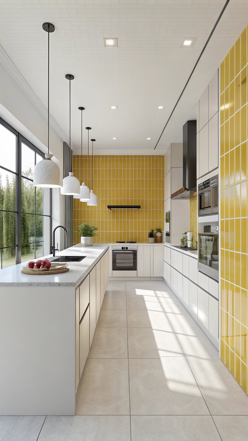 bright yellow grid design