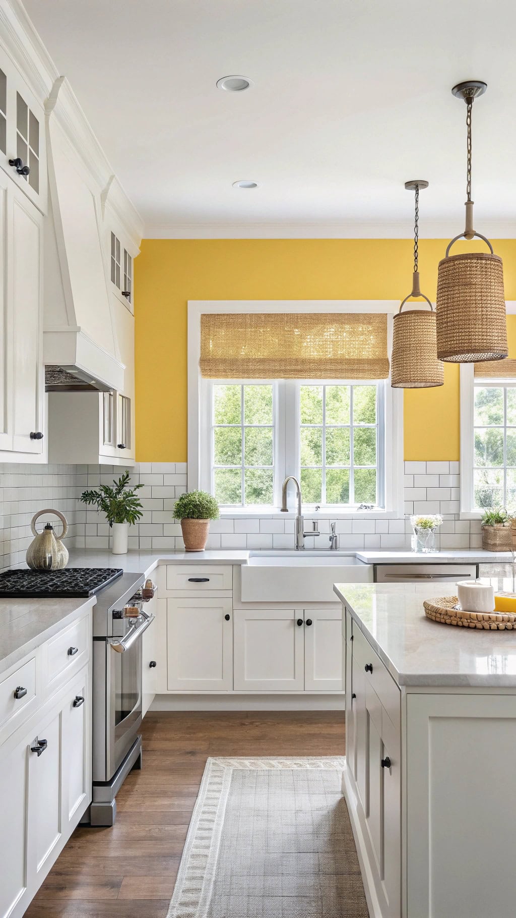 bright yellow neutral decor