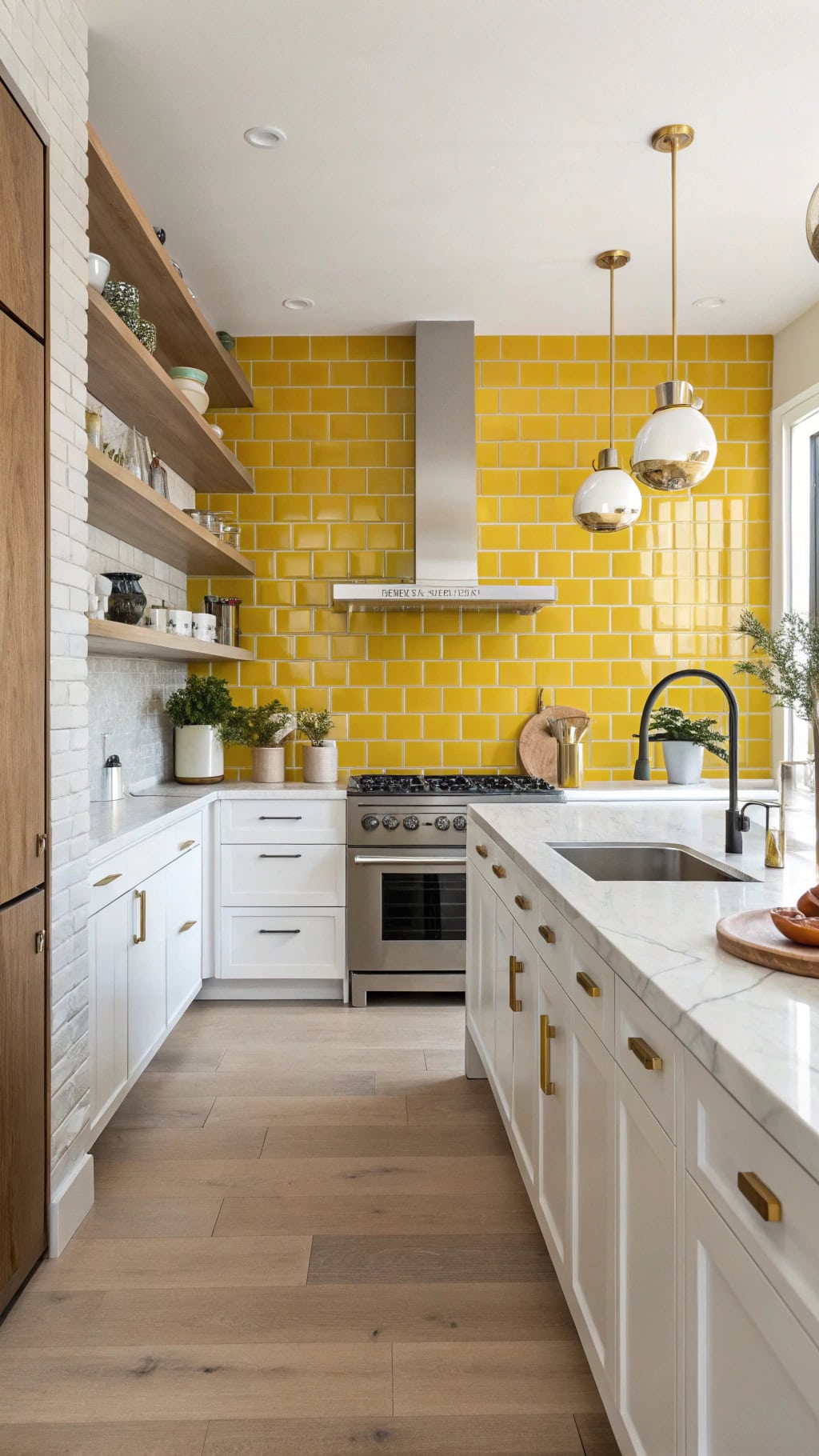 bright yellow wall design