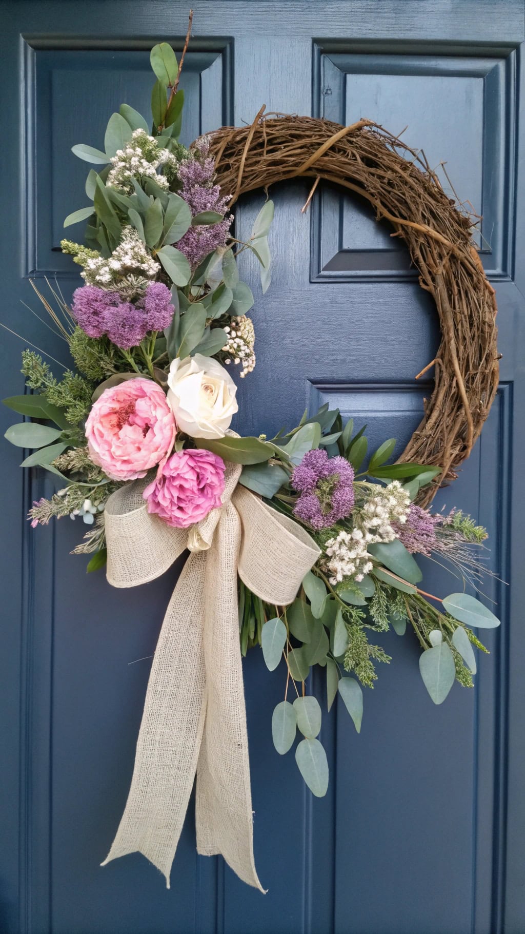 burlap floral spring design