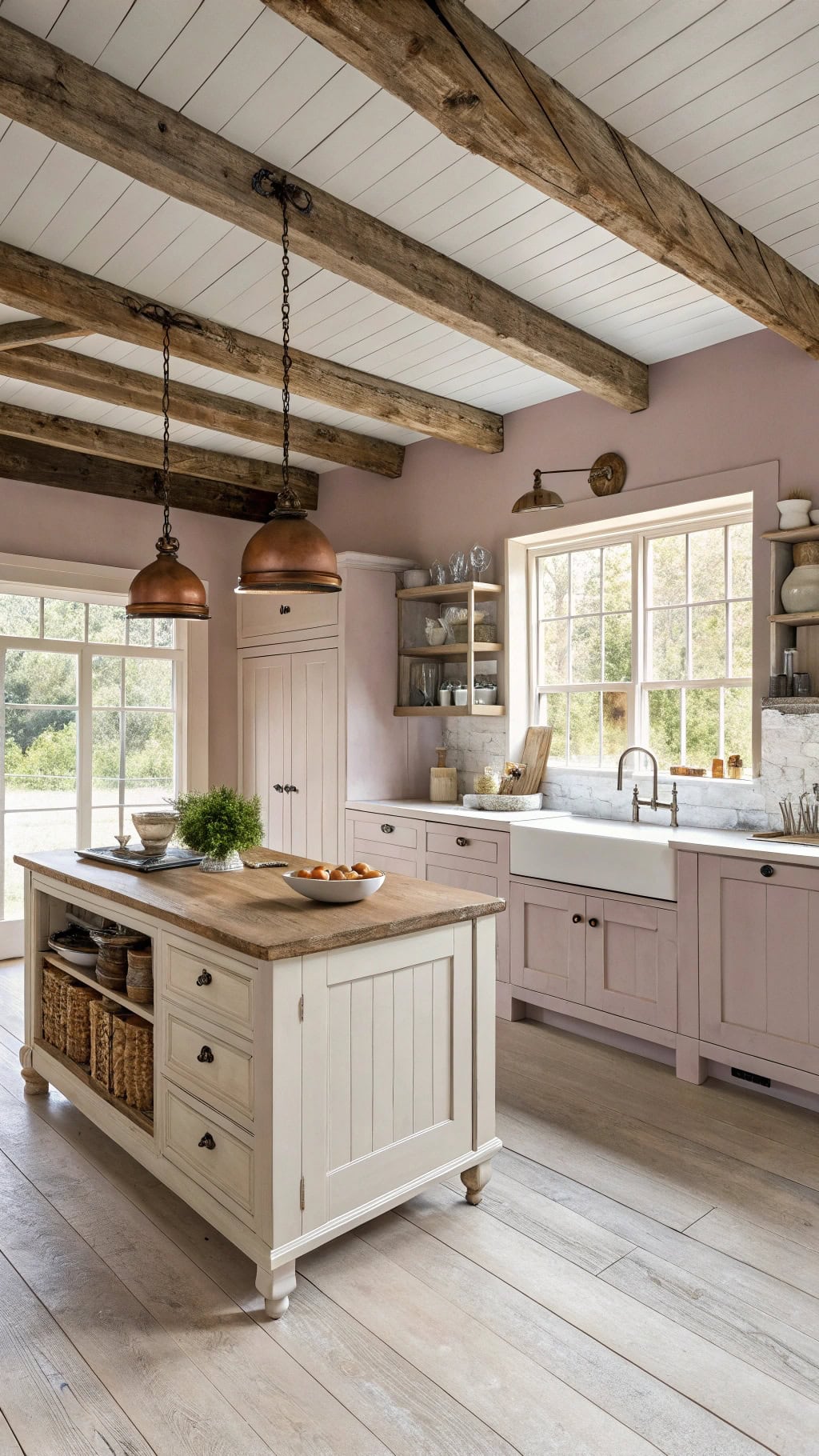 charming rustic mauve decor