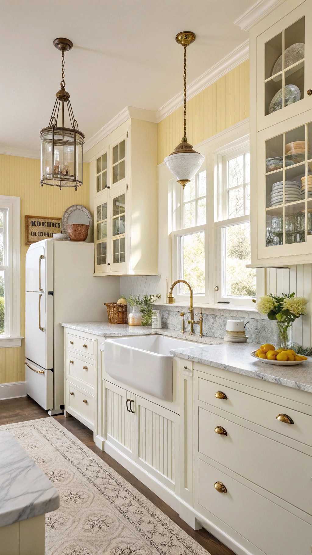 charming yellow vintage kitchen