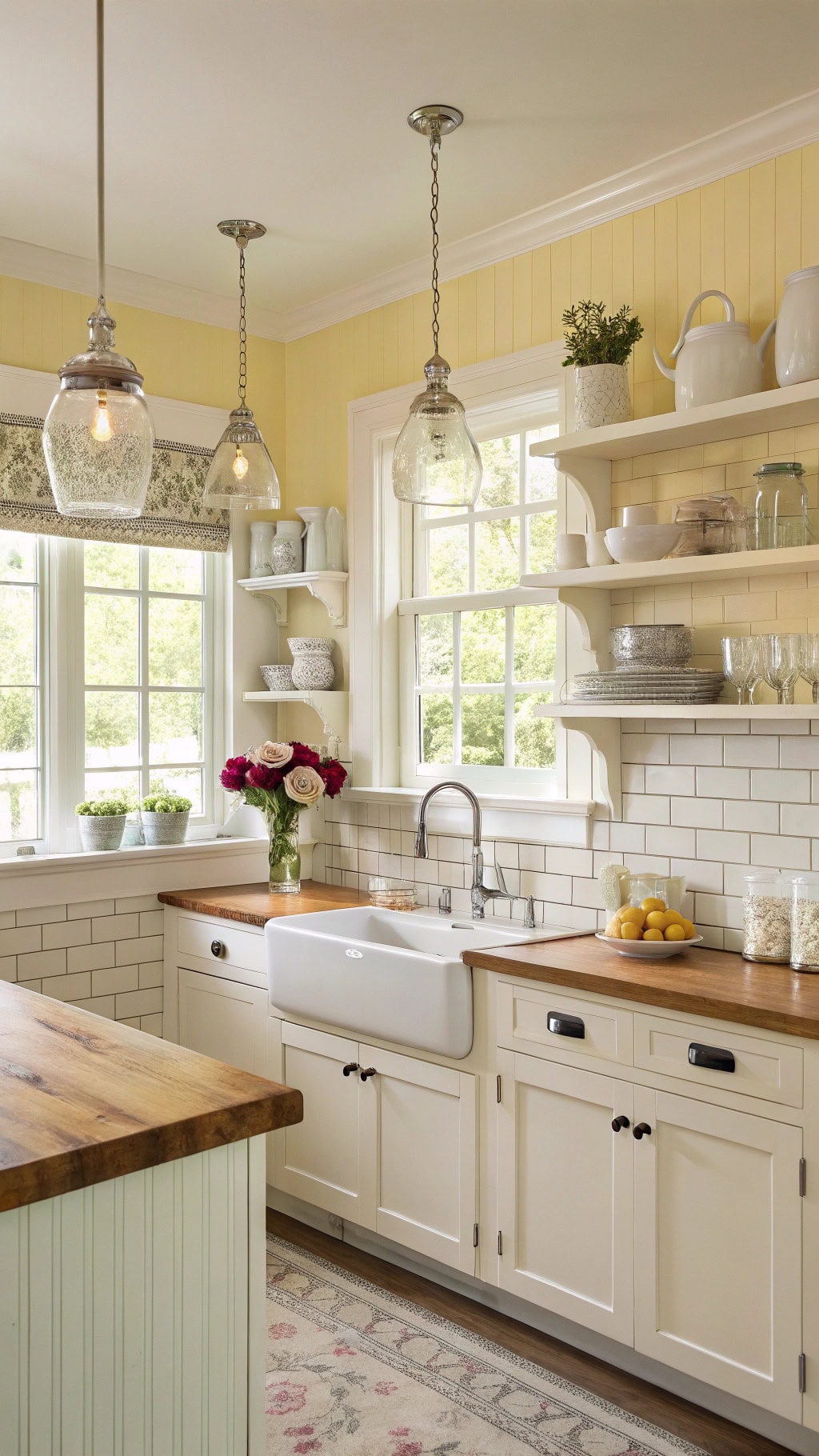 cheerful floral themed kitchen design