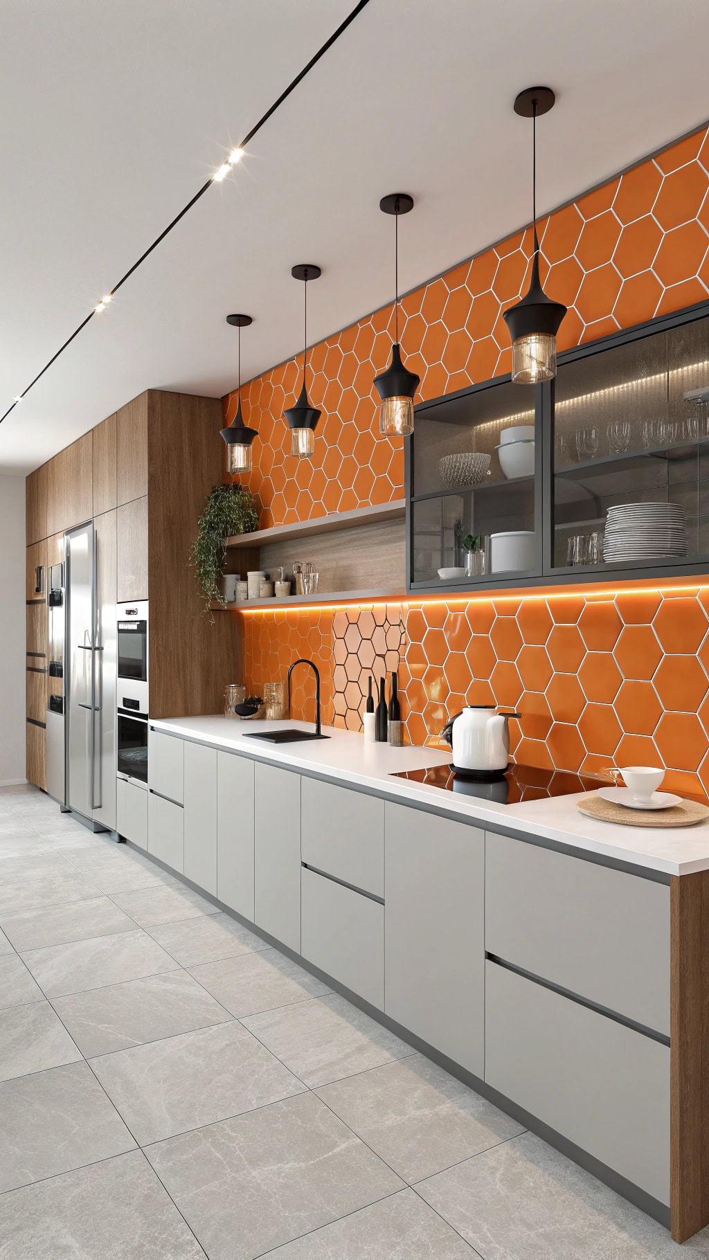 contemporary hexagonal tile design