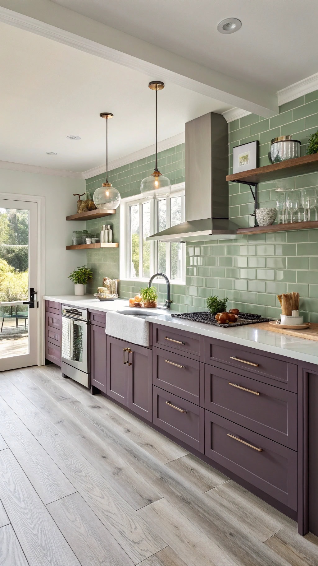 contemporary kitchen with herbs