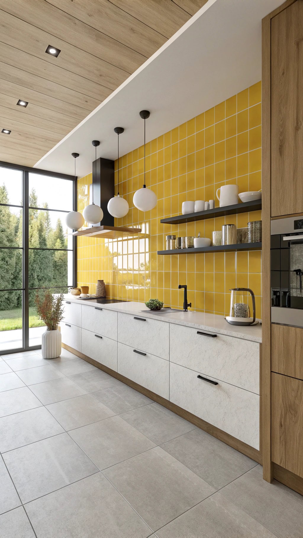 contemporary large yellow tiles