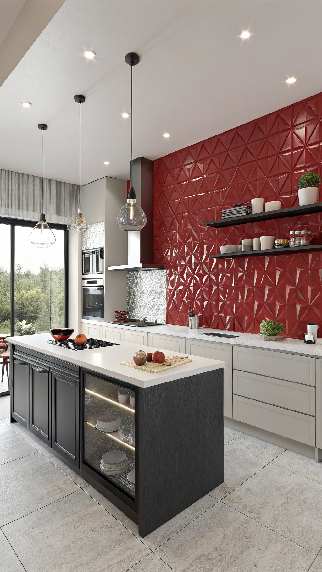 contemporary red tile design