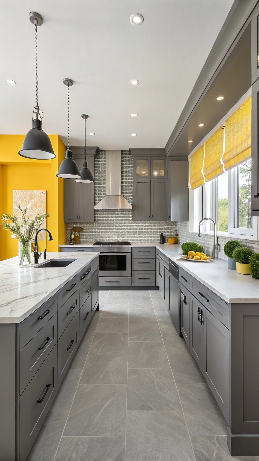 contemporary yellow and grey